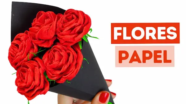 Rosa eterna con papel